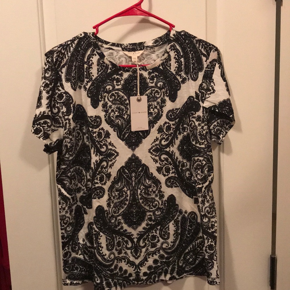 NWT Lucky Brand Black-and-White short sleeve shirt